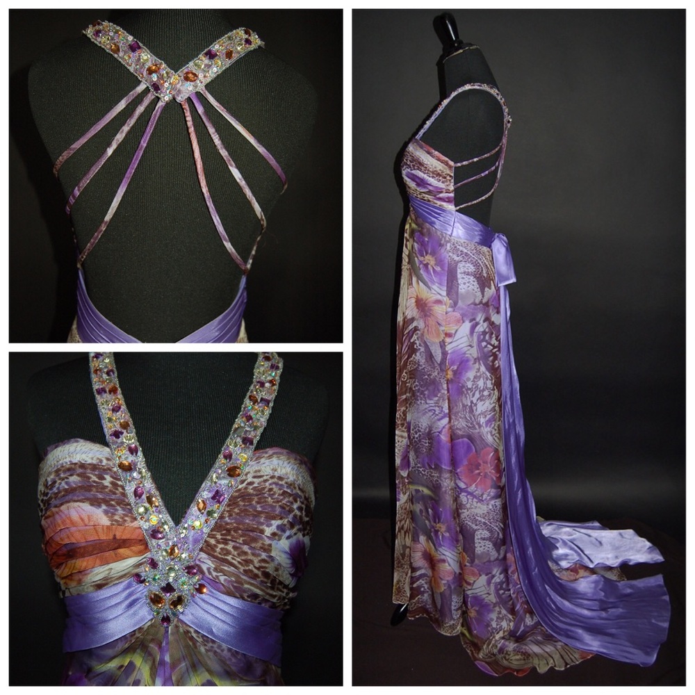 Sale! Purple Animal Print Prom Dress! - Picture 2 of 3